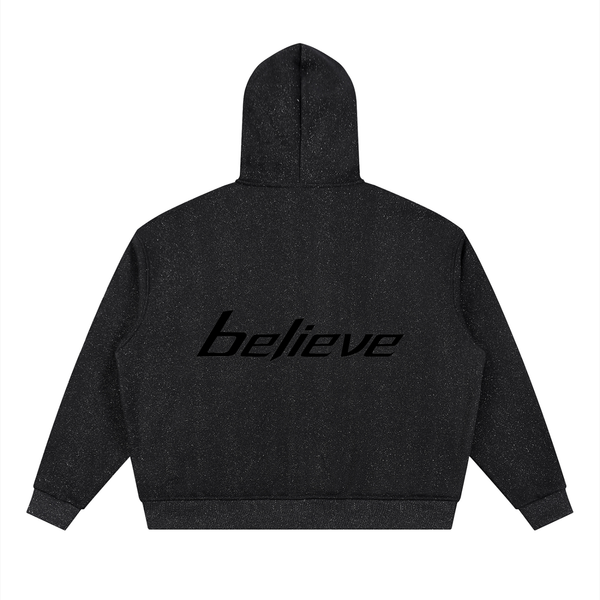 Sparkle Believe Full Zip Boxy Hoodie