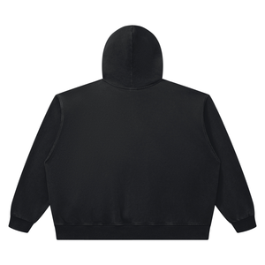 Believe Brand Co. 'Work In Progress' oversized vintage wash hoodie in black, alternate view