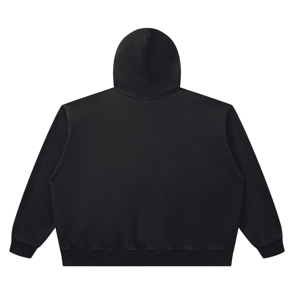 Believe Brand Co. 'Work In Progress' oversized vintage wash hoodie in black, alternate view