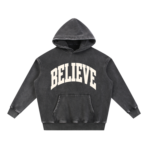 BELIEVE fleece oversize snow wash Christian hoodie by Believe Brand Co.